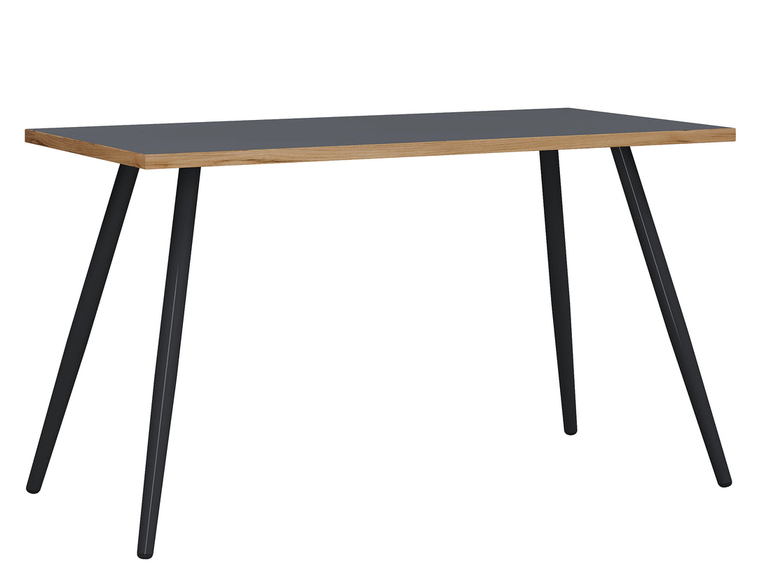 VCM NORDIC Salia skrivebord rektangulær antracitgrå melamin natur træ metal 138x80