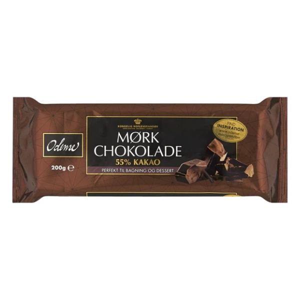 Produktbillede af Mørk Chokolade 55% Kakao Odense Marcipan 200g på tilbud – premium kvalitet og detaljer