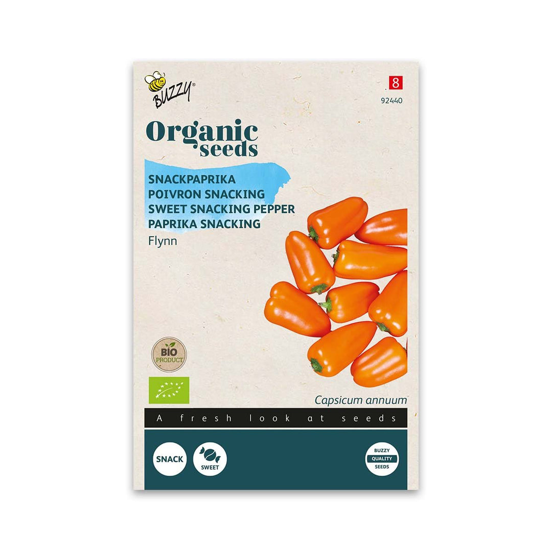 Produktbillede af Økologisk Snack Peberfrugt frø Flynn Orange på tilbud i høj kvalitet