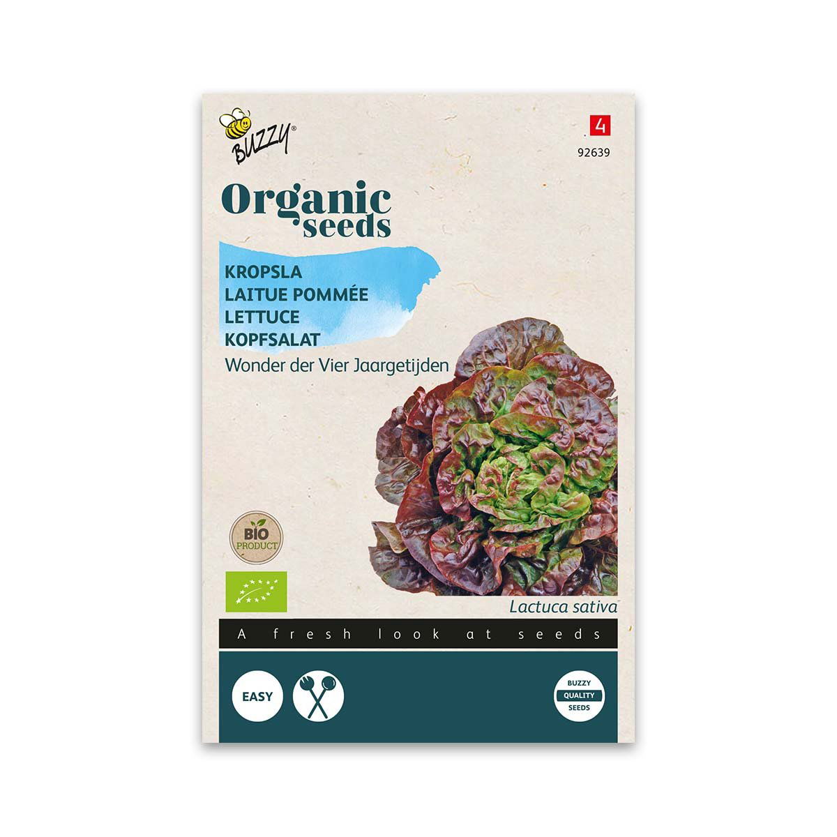 Produktbillede af Økologisk Hovedsalat frø Merveille des 4 saisons på tilbud i høj kvalitet
