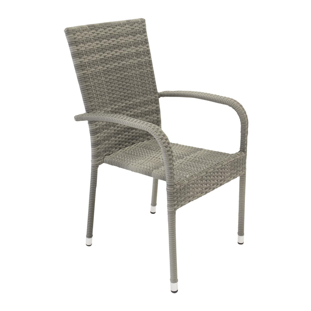 VENTURE DESIGN Anna havestol m. armlæn grå rattan og stål