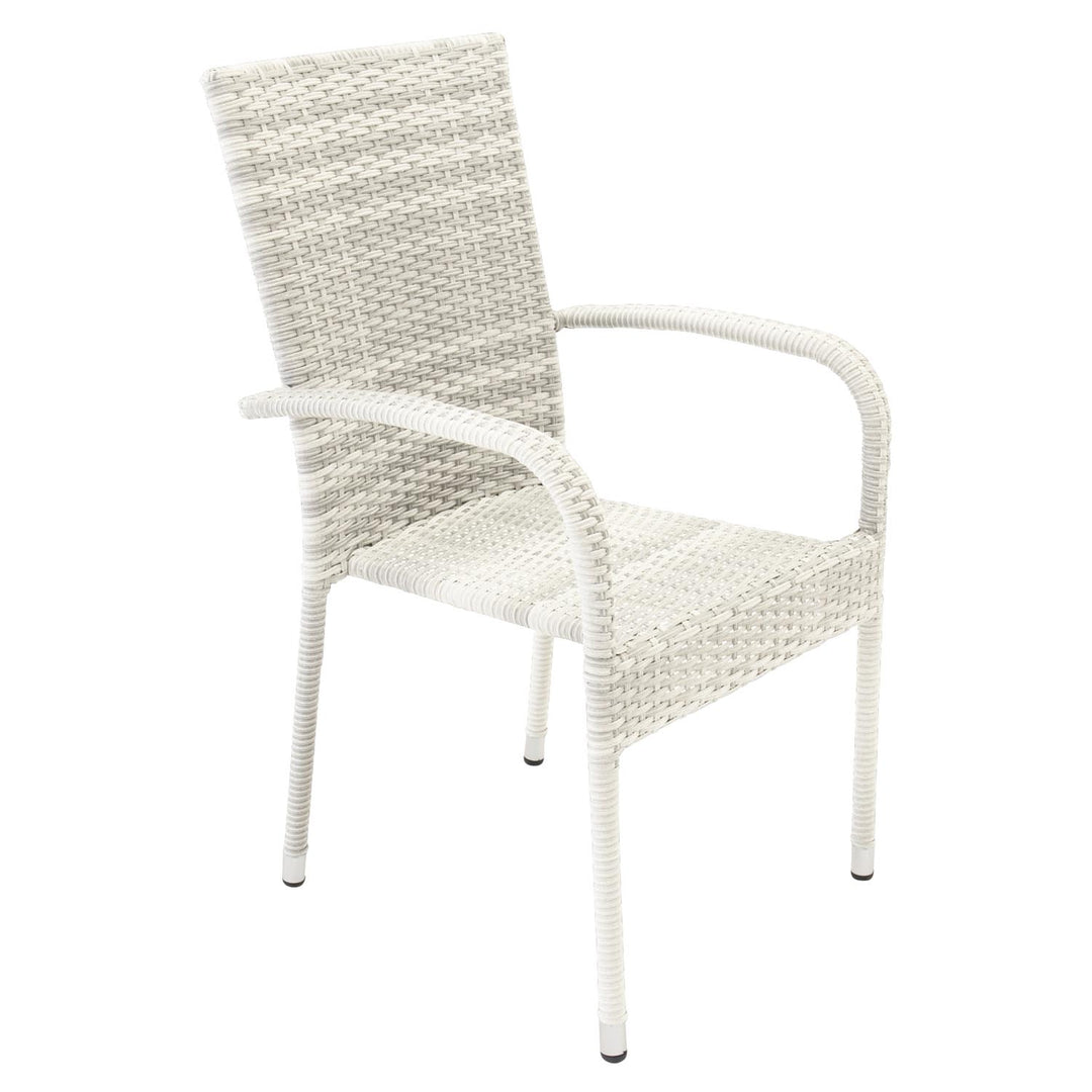 VENTURE DESIGN Anna havestol m. armlæn hvid rattan og stål