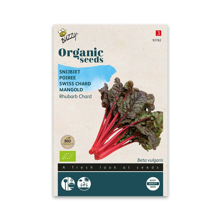 Produktbillede af Økologisk Bladbede frø Rhubarb Chard på tilbud i høj kvalitet