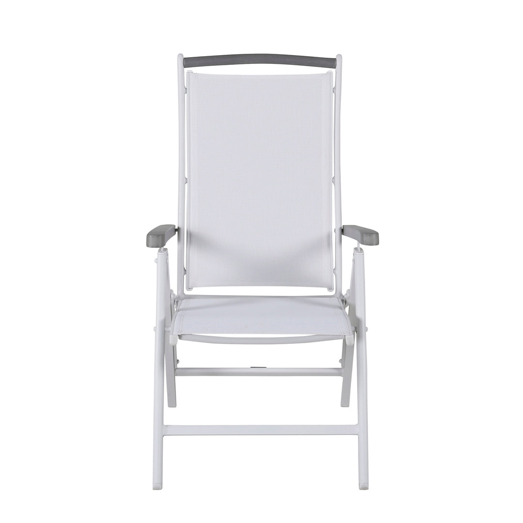 VENTURE DESIGN Albany 5 pos. havestol m. armlæn hvid textilene og aluminium grå aintwood