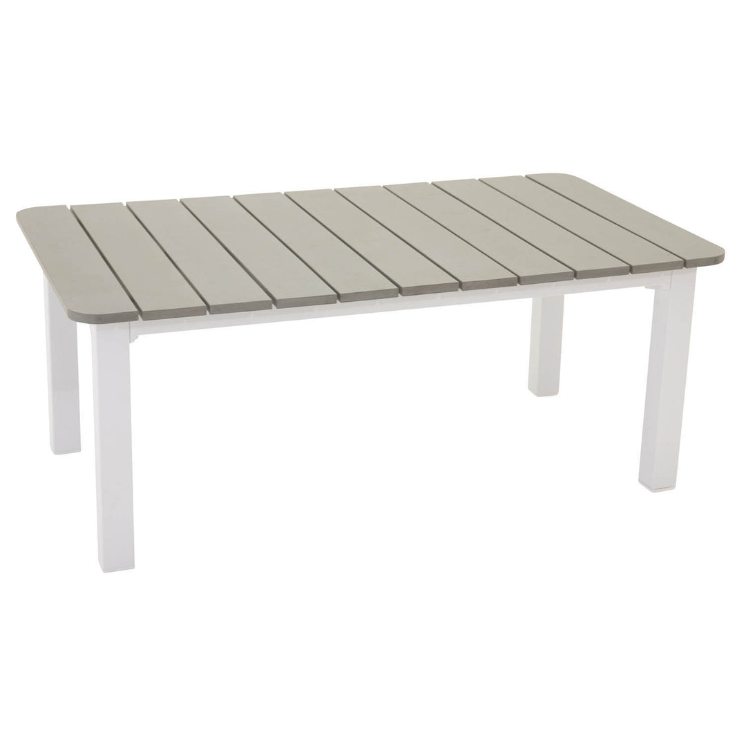 VENTURE DESIGN Parma rektangulær havebord grå polywood hvid aluminium 110x60