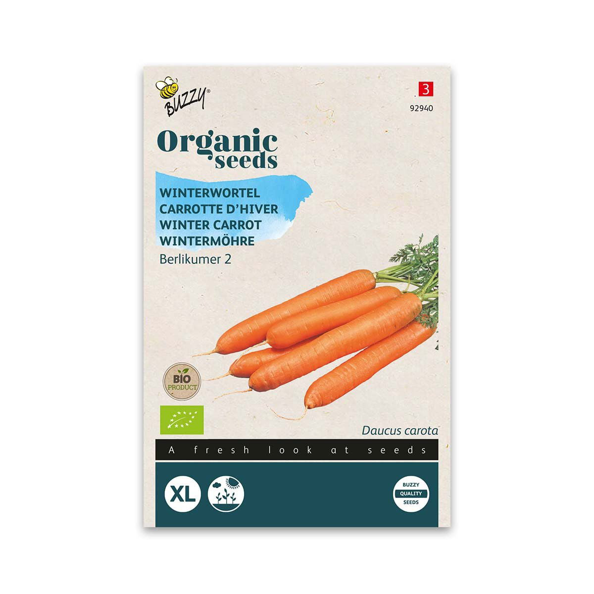 Produktbillede af Økologisk Vinter Gulerod frø Berlicum 2 på tilbud i høj kvalitet