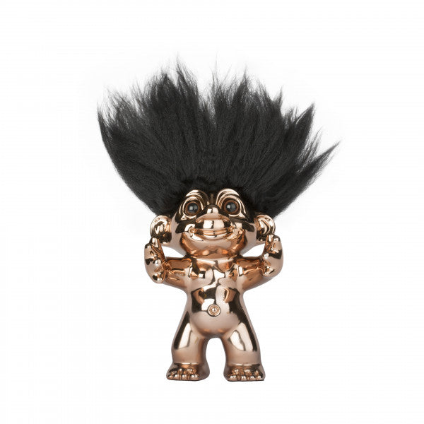 Produktbillede af Lykketrold Bronze/ sort hår 12 cm i premium kvalitet