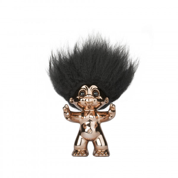 Produktbillede af Lykketrold Bronze/ sort hår 9 cm i premium kvalitet