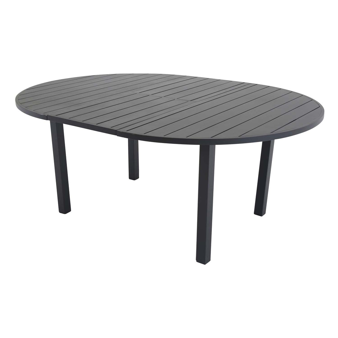 VENTURE DESIGN rundt Marbella havebord m. udtræk sort aluminium Ø140