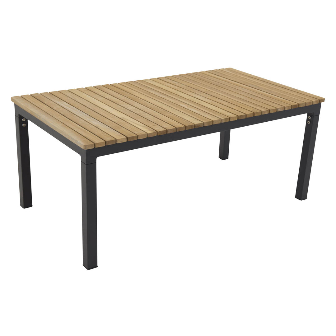VENTURE DESIGN rektangulær Brasilia havebord natur teaktræ og sort aluminium 110x60