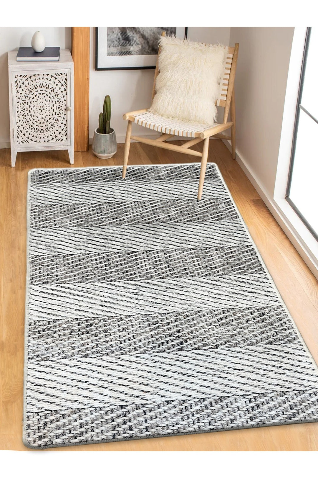 TEPPI Tresse Hall gulvtæppe m. striber rektangulær multifarvet bomuld og chenille 150x240