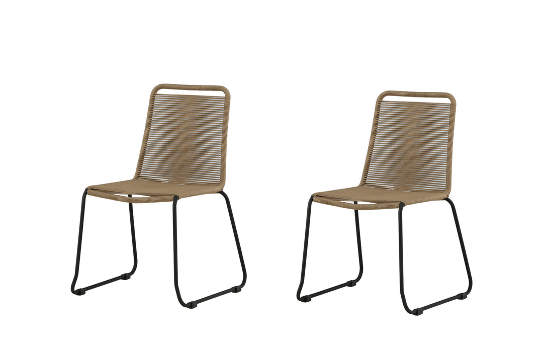 VENTURE DESIGN Lindos havestol beige polyester reb og sort stål