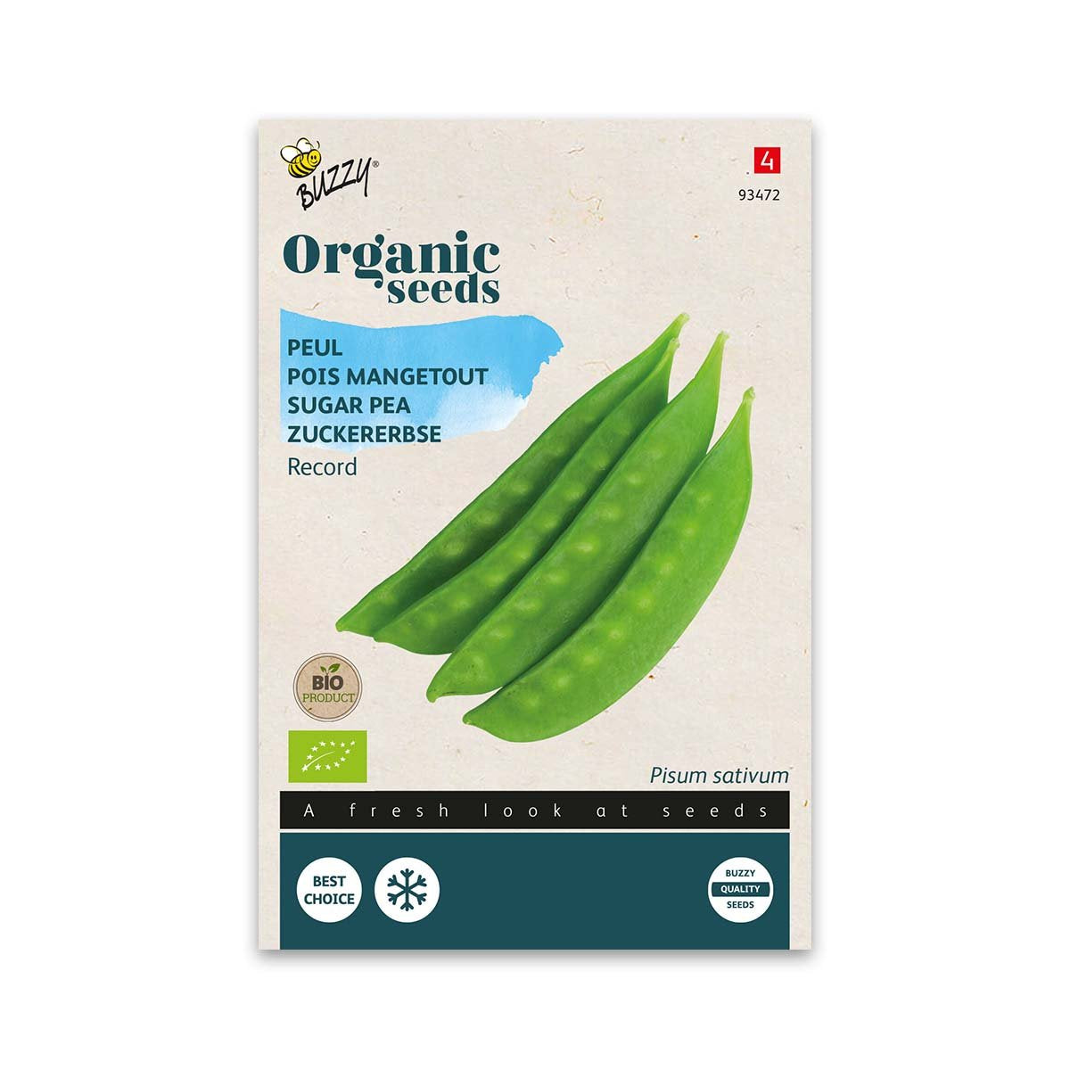 Produktbillede af Økologisk Sukkerærter frø Record på tilbud i høj kvalitet