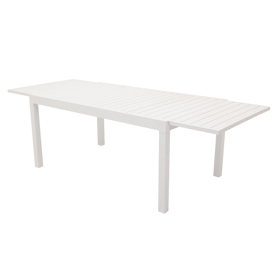 VENTURE DESIGN rektangulær Marbella havebord m. udtræk hvid aluminium
