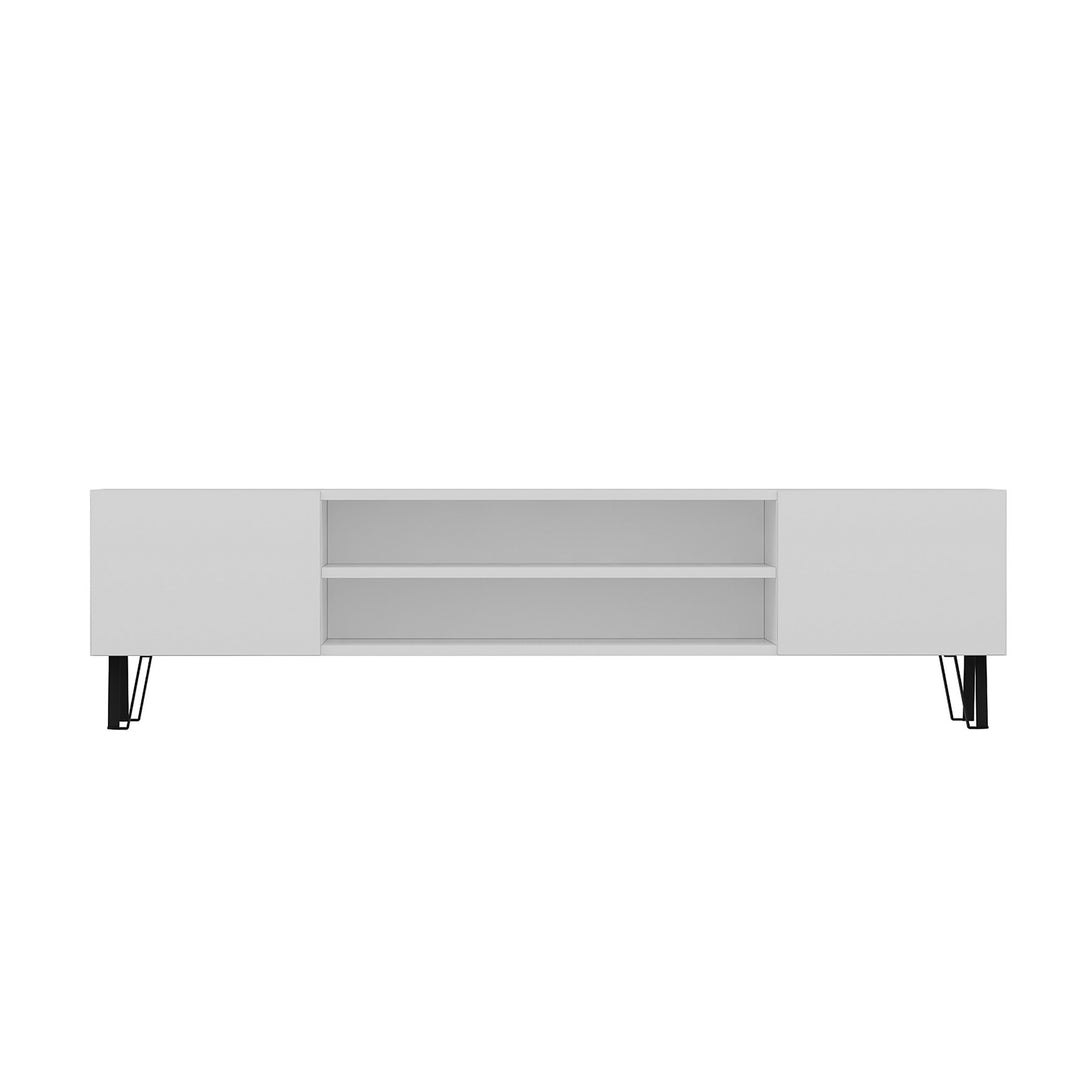 NORDVÄRK Bloom TV-bord m. 2 låger og 1 hylde hvid melamin 160x37,4