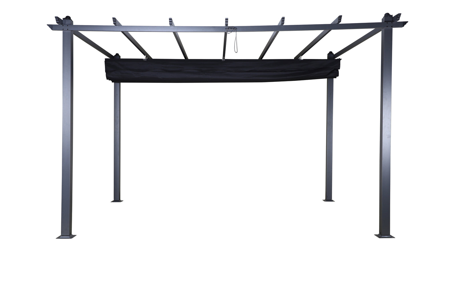 Produktbillede af VENTURE DESIGN Lazio pergola rektangulær sort polyester og sort aluminium 393x293 i premium kvalitet