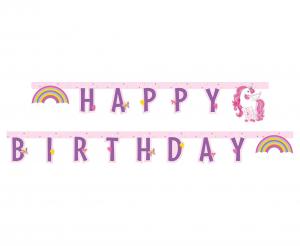 Produktbillede af  Happy Birthday Enhjørning Banner på tilbud i brug