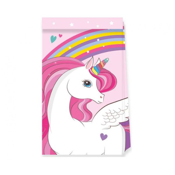 Produktbillede af Gaveposer Unicorn Rainbow Colors 4 Stk. på tilbud i brug