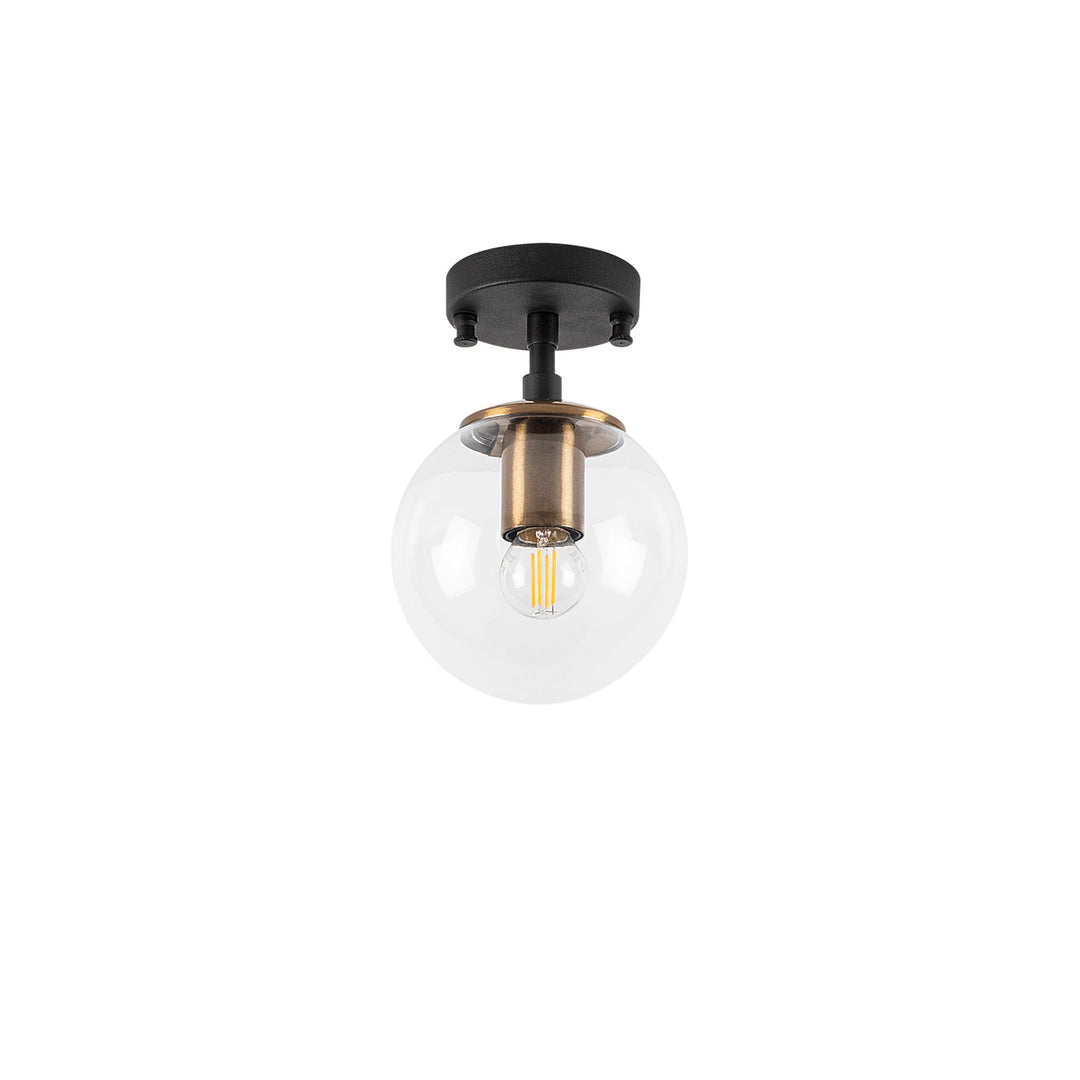 LUMI Atmaca loftlampe glas og sort metal