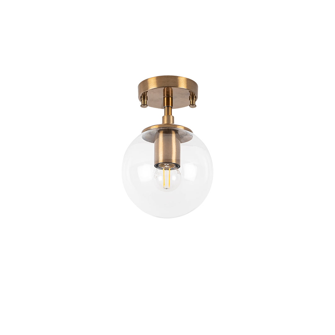 LUMI Monza loftlampe glas og guldfarvet metal