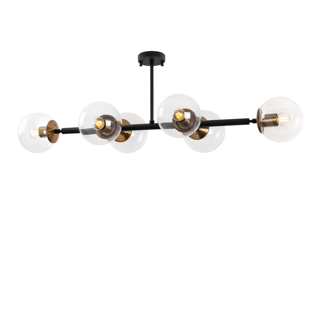 LUMI Loures loftlampe glas og guld/sort metal