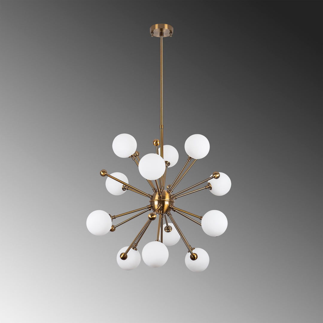 LUMI Leiria loftlampe glas og guldfarvet metal