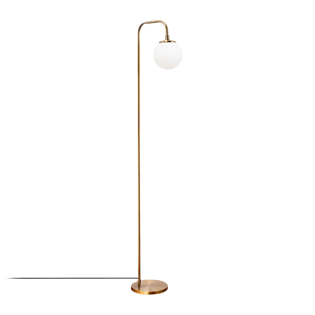 LUMI Barcelos gulvlampe glas og guldfarvet metal