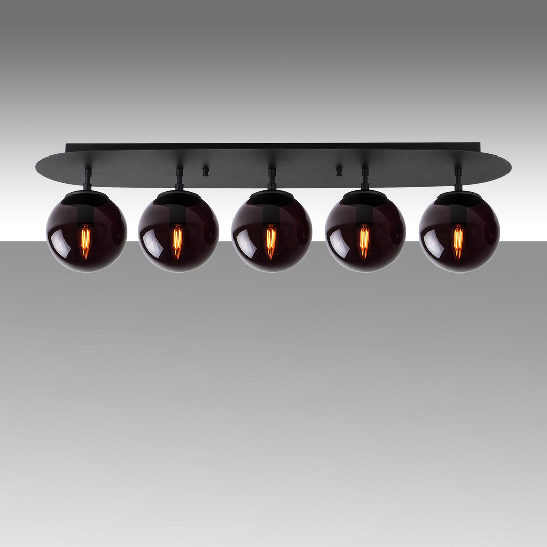 LUMI Funchal loftlampe sort glas og sort metal