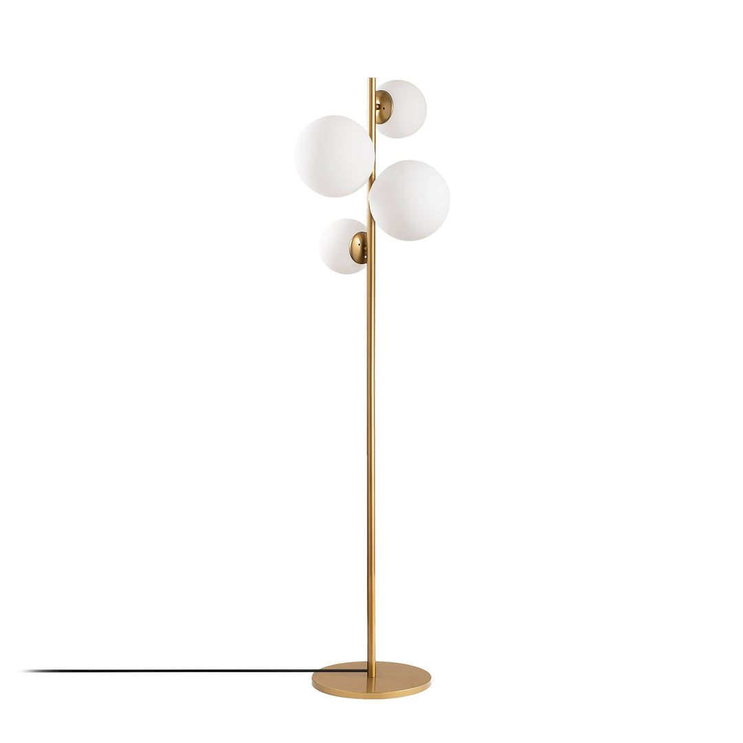 LUMI Avellino gulvlampe glas og guldfarvet metal
