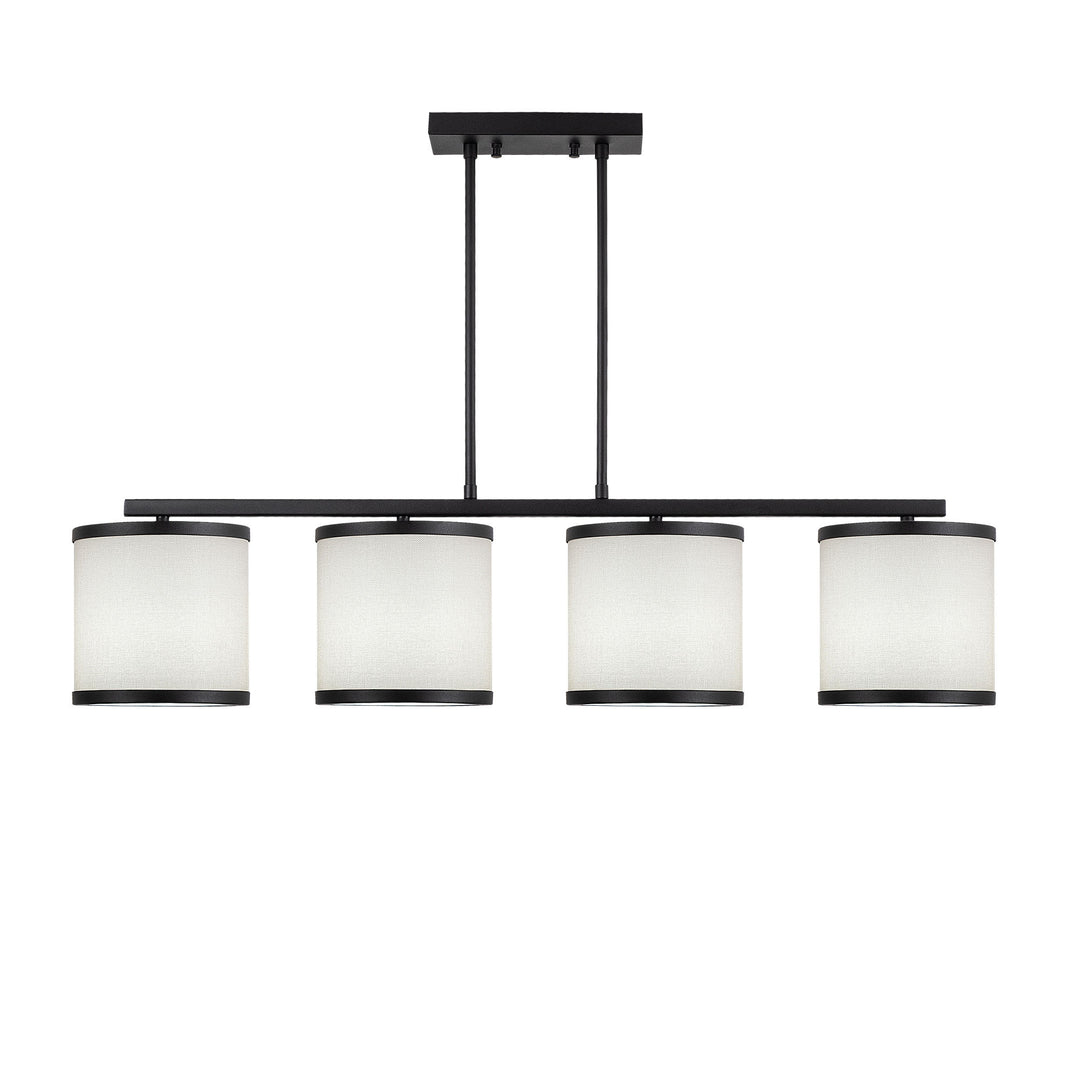 LUMI loftlampe hvid stof og sort metal