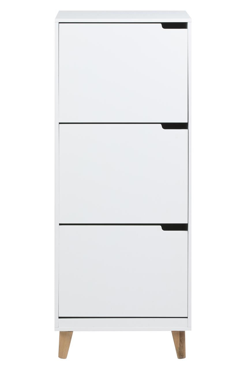 Produktbillede af ACT NORDIC Mitra skoskab hvid træ m. 3 låger i premium kvalitet