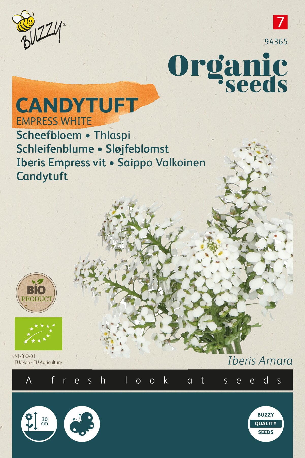 Produktbillede af Økologisk Sløjfeblomst frø Empress White  på tilbud i høj kvalitet