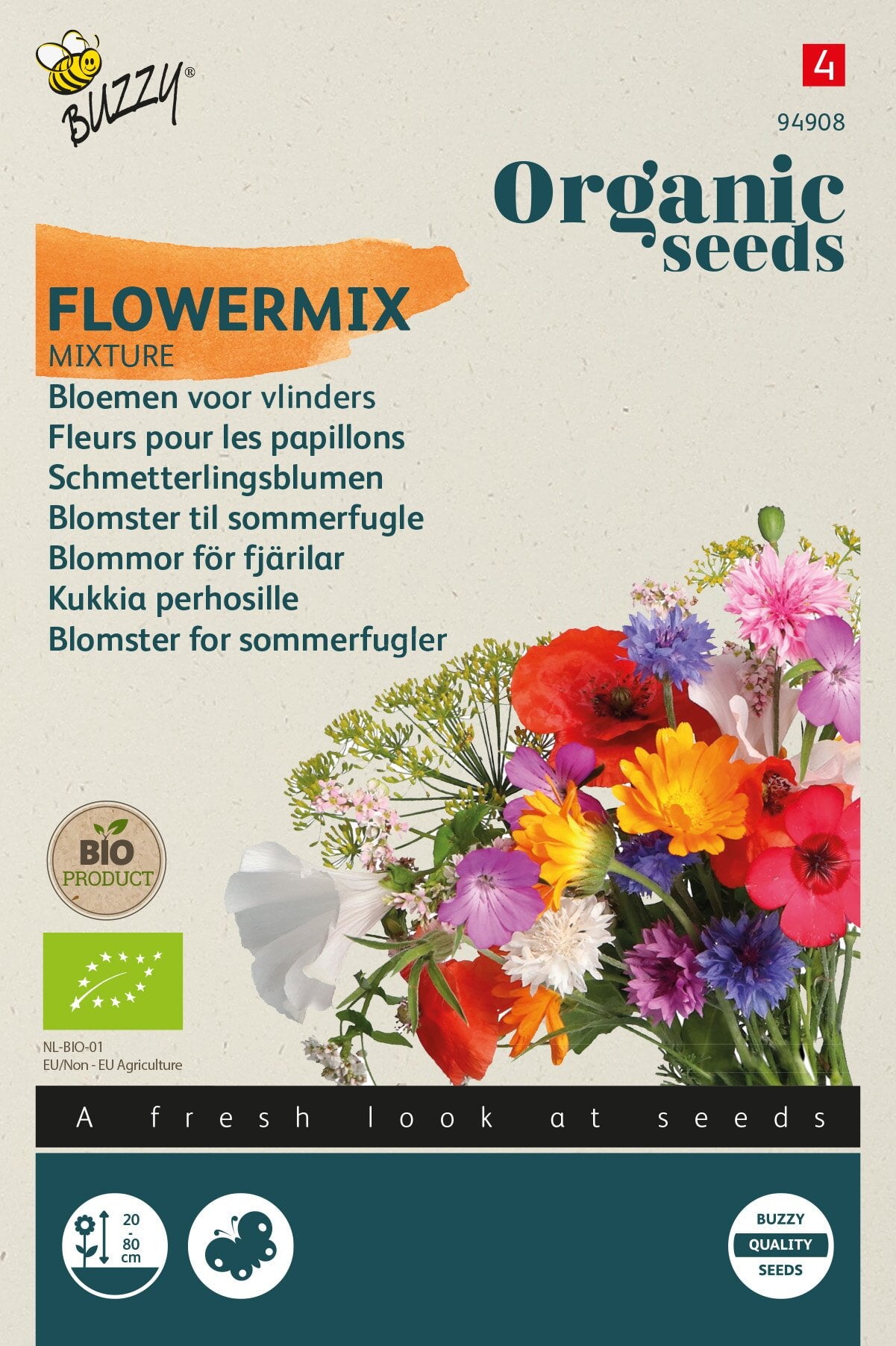 Produktbillede af Økologiske Blomsterfrø Sommerfugleblanding  på tilbud i høj kvalitet