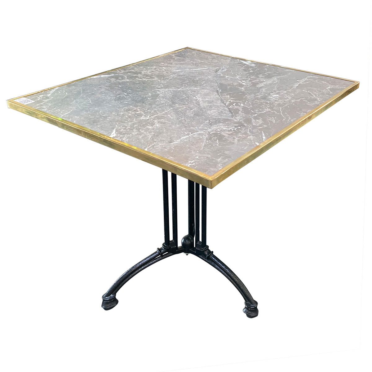 Produktbillede af WERZALIT Marmor Sicili bordplade messingkant firkantet 70x70cm på tilbud