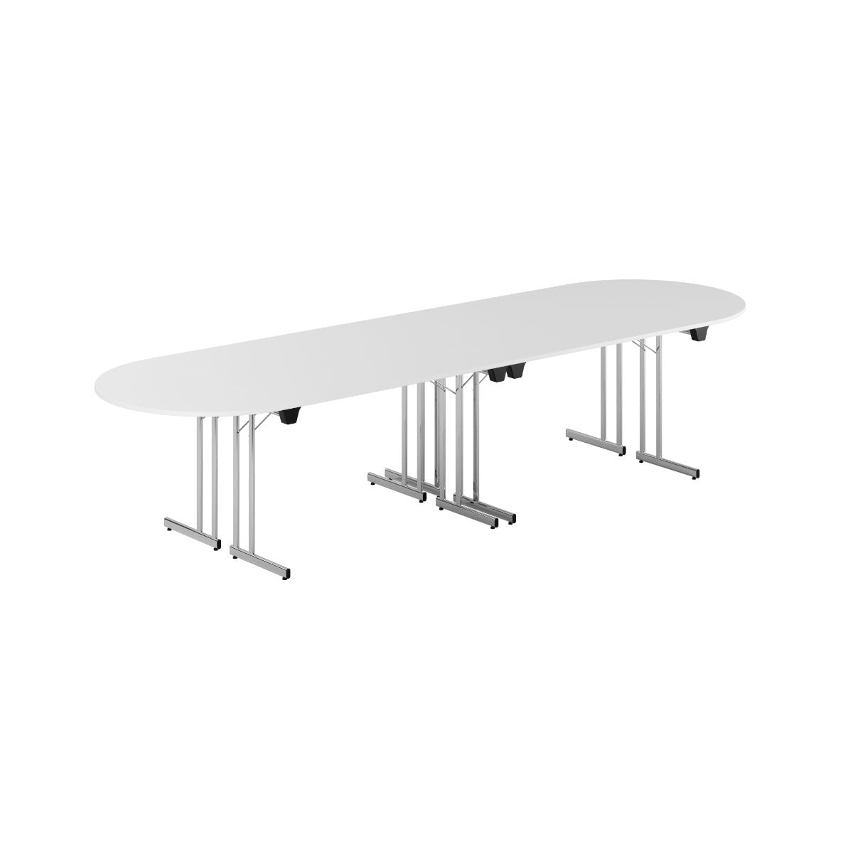 Produktbillede af Konferencebord 340x100cm Sammenklappeligt bord Hvid-krom på tilbud