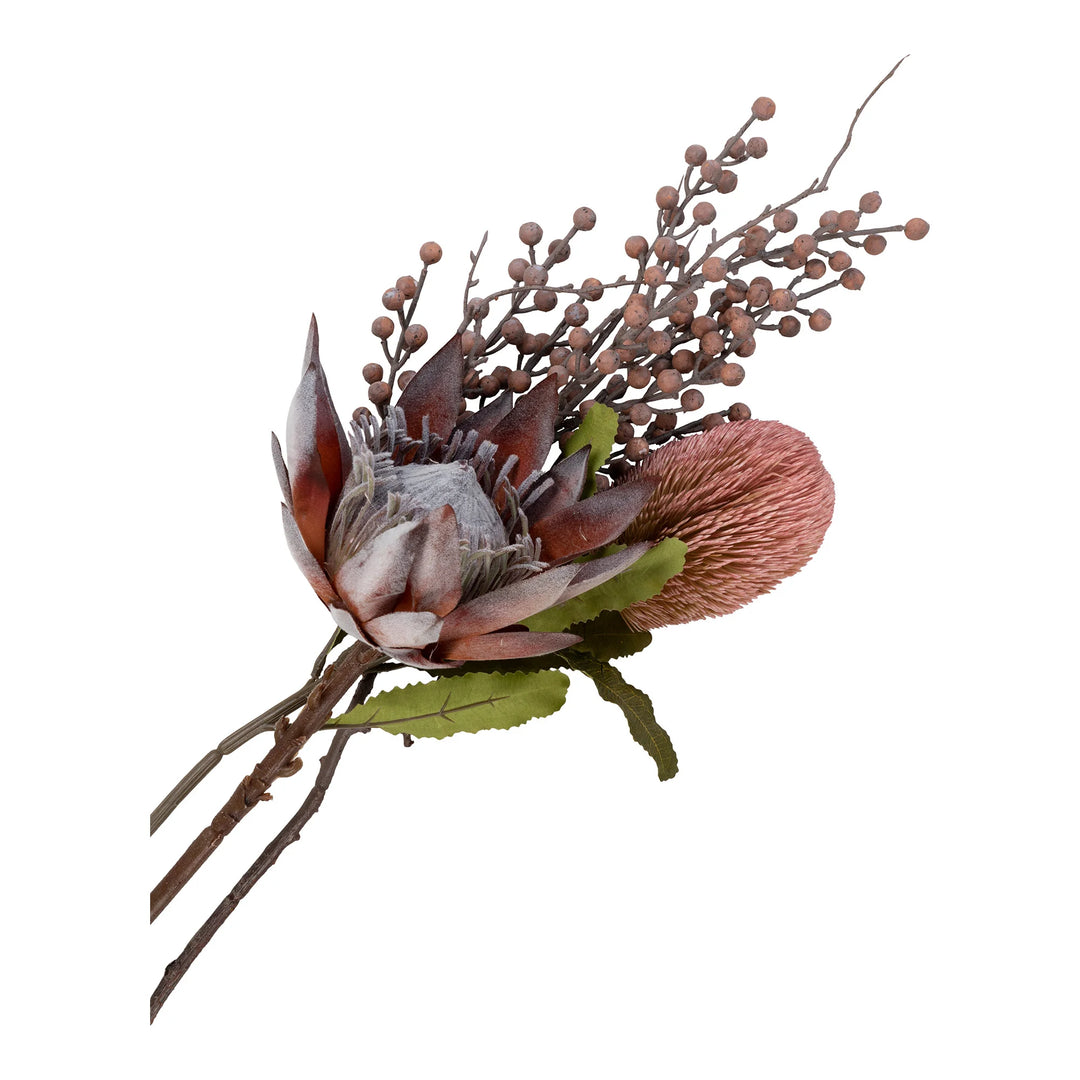 Produktbillede af HOUSE NORDIC King Protea buket kunstige blomster mix rosa plastik H:74 i premium kvalitet