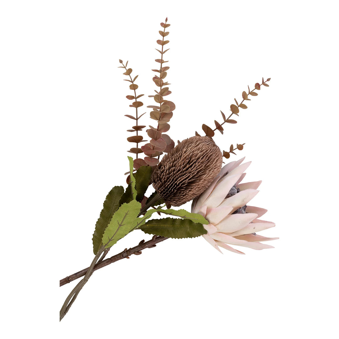 HOUSE NORDIC King Protea buket kunstige blomster mix bordeaux plastik H:65