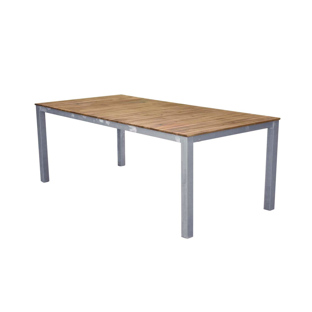 VENTURE DESIGN rektangulær Zenia havebord natur akacietræ og zink stål 200x100