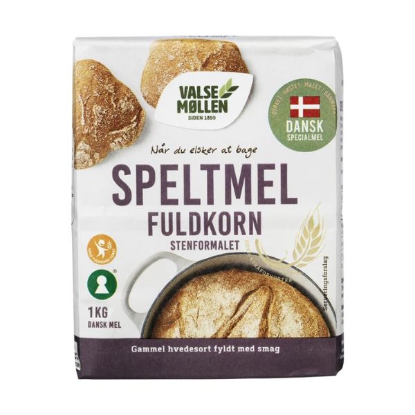 Produktbillede af Speltmel Fuldkorn Valsemøllen 1kg på tilbud – premium kvalitet og detaljer