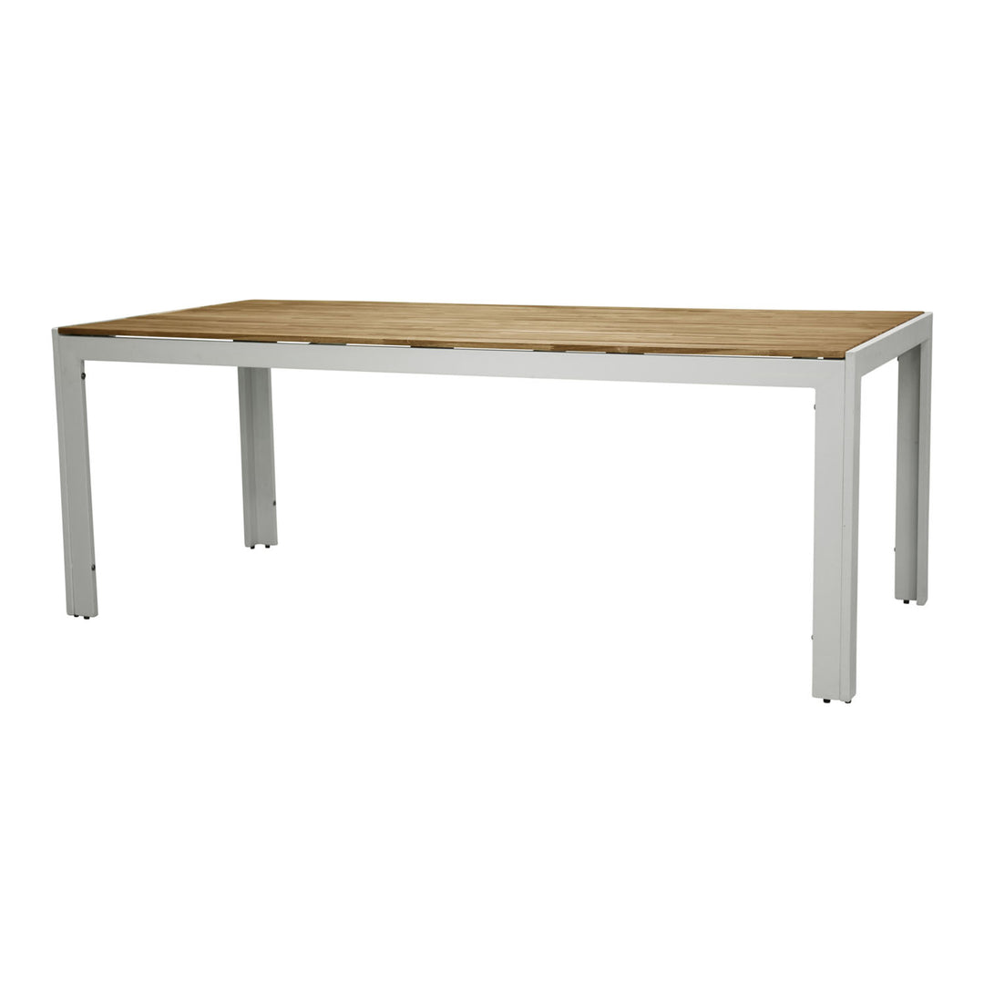 VENTURE DESIGN rektangulær Bois havebord natur akacietræ og hvid aluminium 200x100