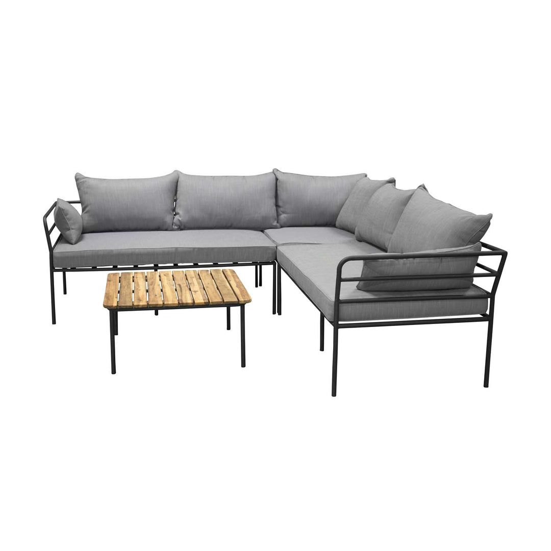 Produktbillede af VENTURE DESIGN Penh Balcony hjørne havesofa sort stål i premium kvalitet