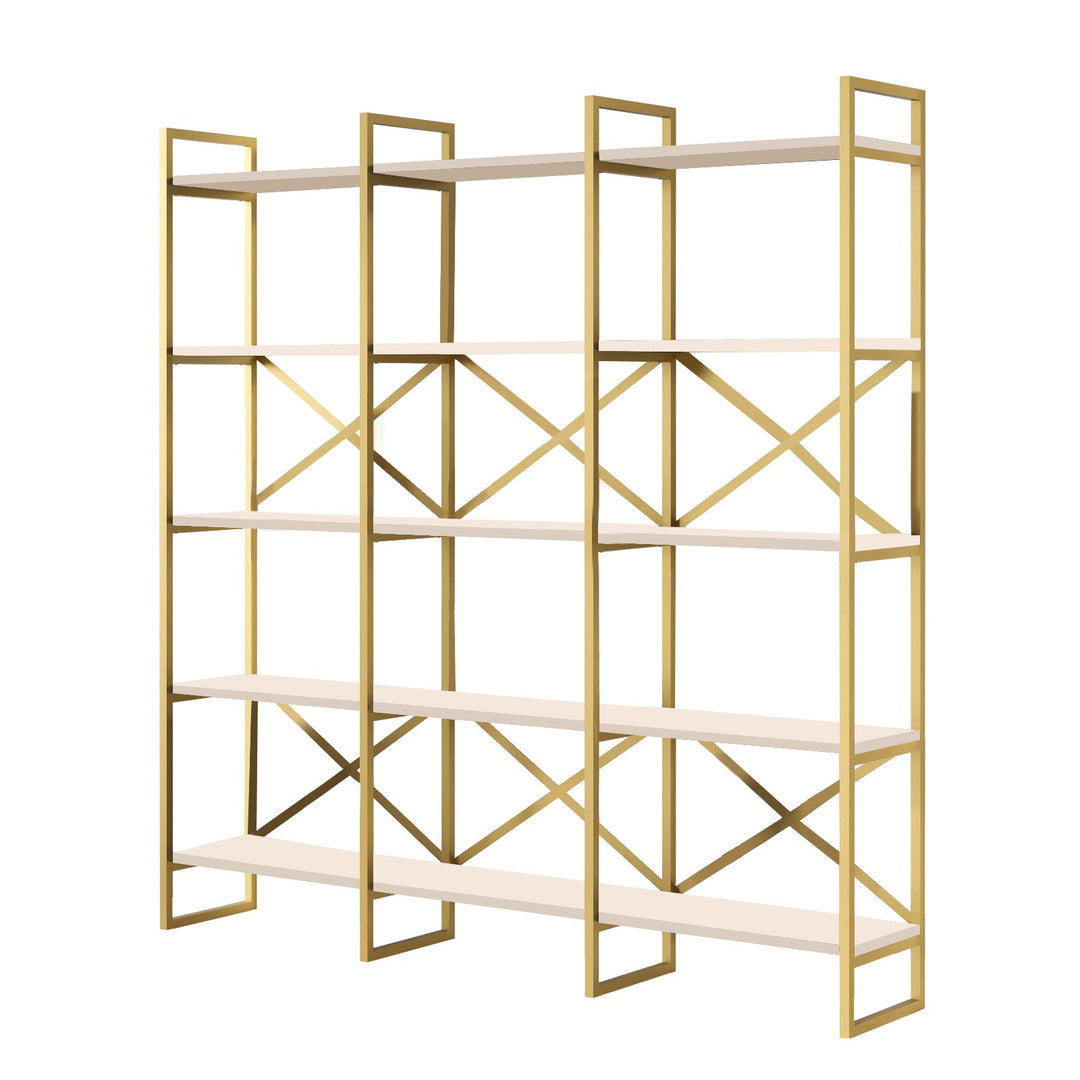FUNZI LIVING VG6 bogreol hvid og guld melamin metal