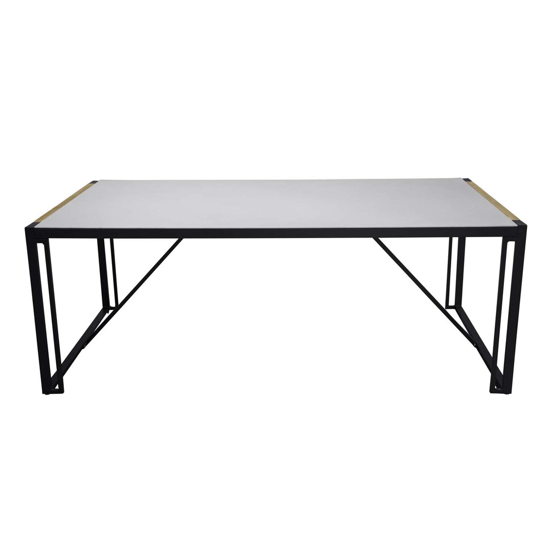 VENTURE DESIGN rektangulær Texas havebord grå glas og sort aluminium 200x100