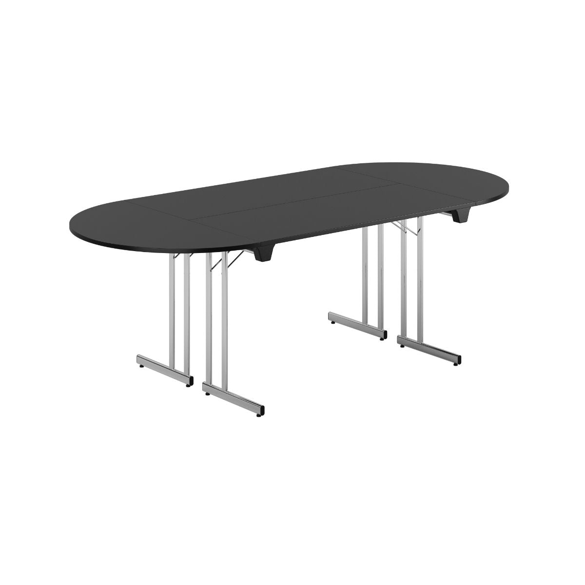 Produktbillede af Konferencebord 220x100cm Sammenklappeligt bord Sort-krom på tilbud
