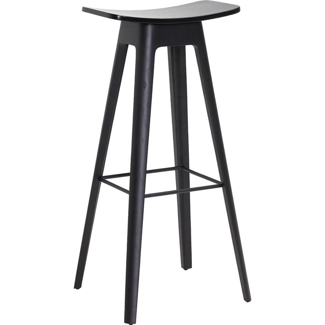 Produktbillede af HC1 barstol sort finer sæde med sædehøjde 80cm på tilbud