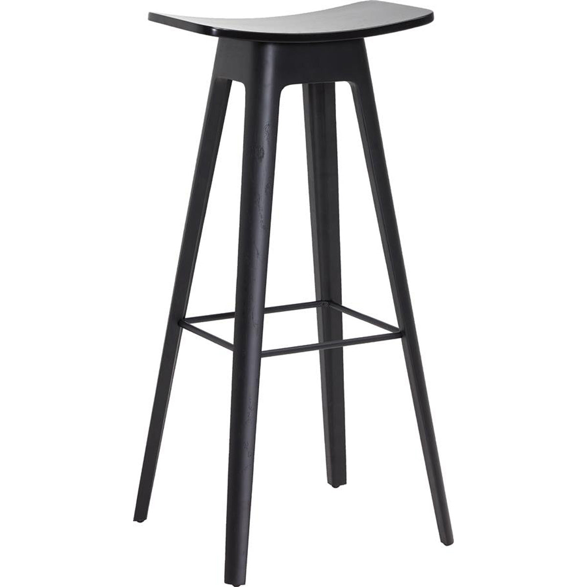 Produktbillede af HC1 barstol sort finer sæde med sædehøjde 80cm på tilbud