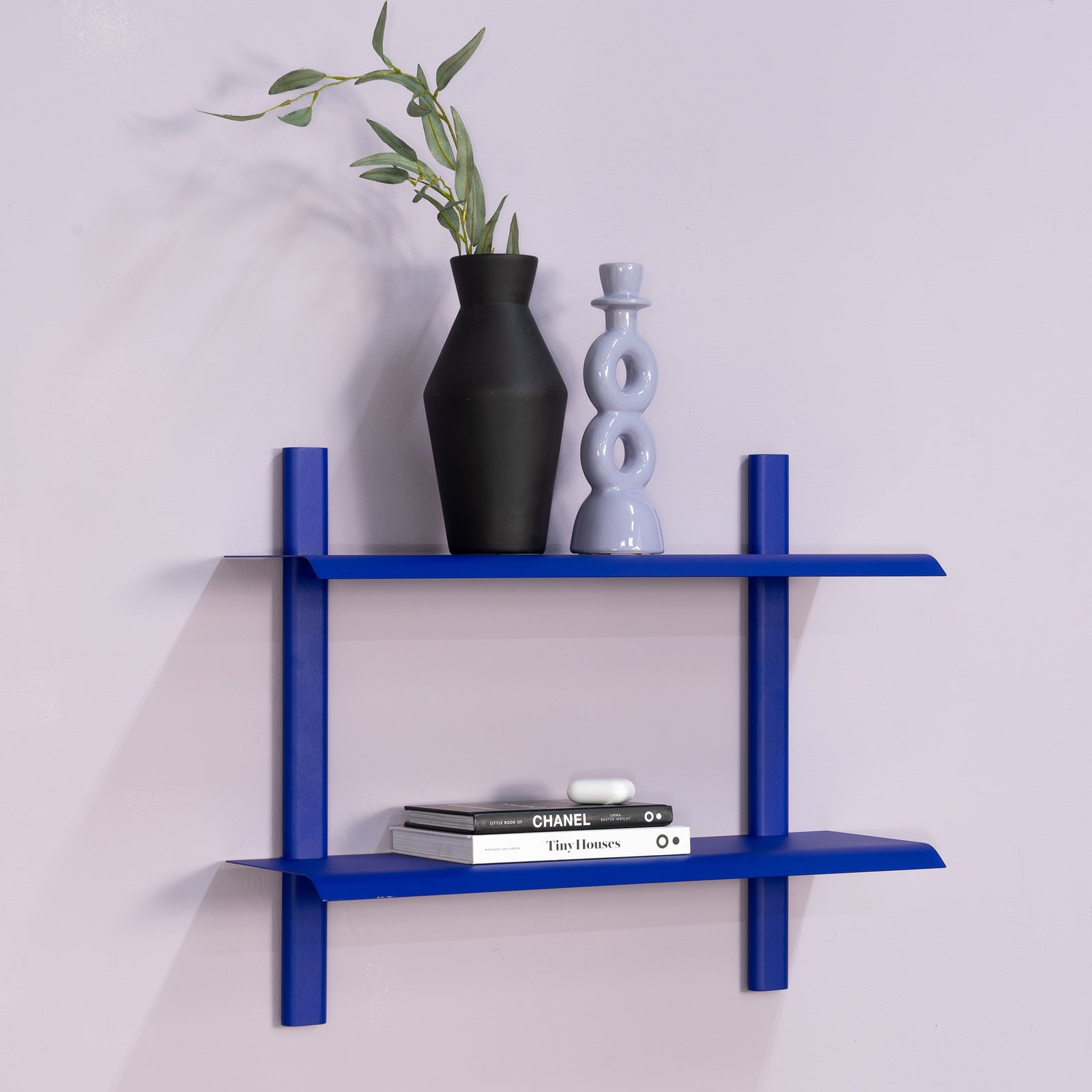 Produktbillede af Repisa Dobbelt væghylde i metal 5 farver bredde 60 cm. Koboltblå metal på tilbud i høj kvalitet