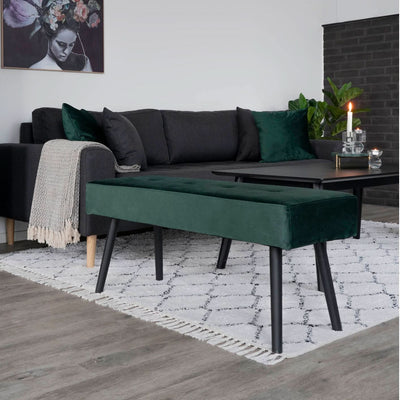 billigt tilbud på Umani bænk i mørkegrøn velour! Stort udvalg, hurtig levering (1-2 hverdage) og billig fragt. Spar op til 64% på udsalg.