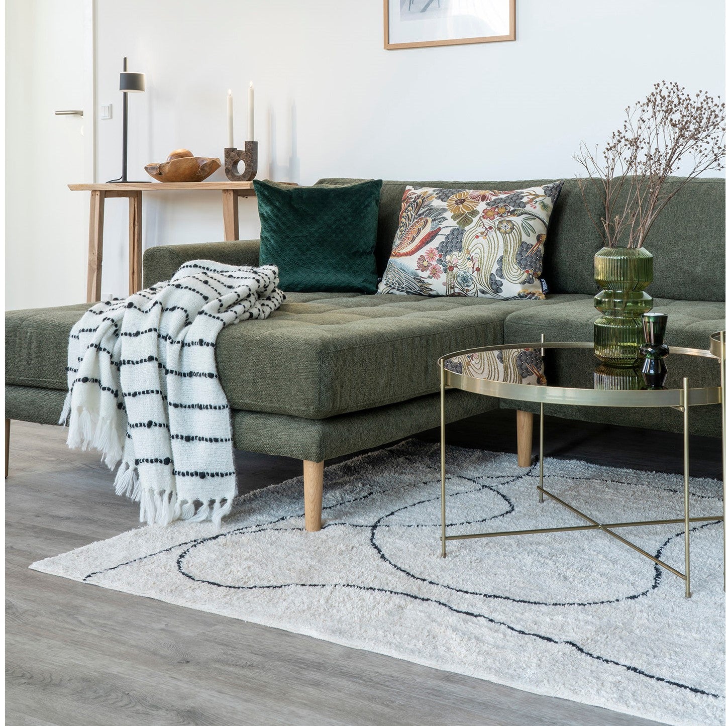 Produktbillede af Rozas Tæppe med mønster i bomuld 160 x 230 cm. på tilbud i høj kvalitet