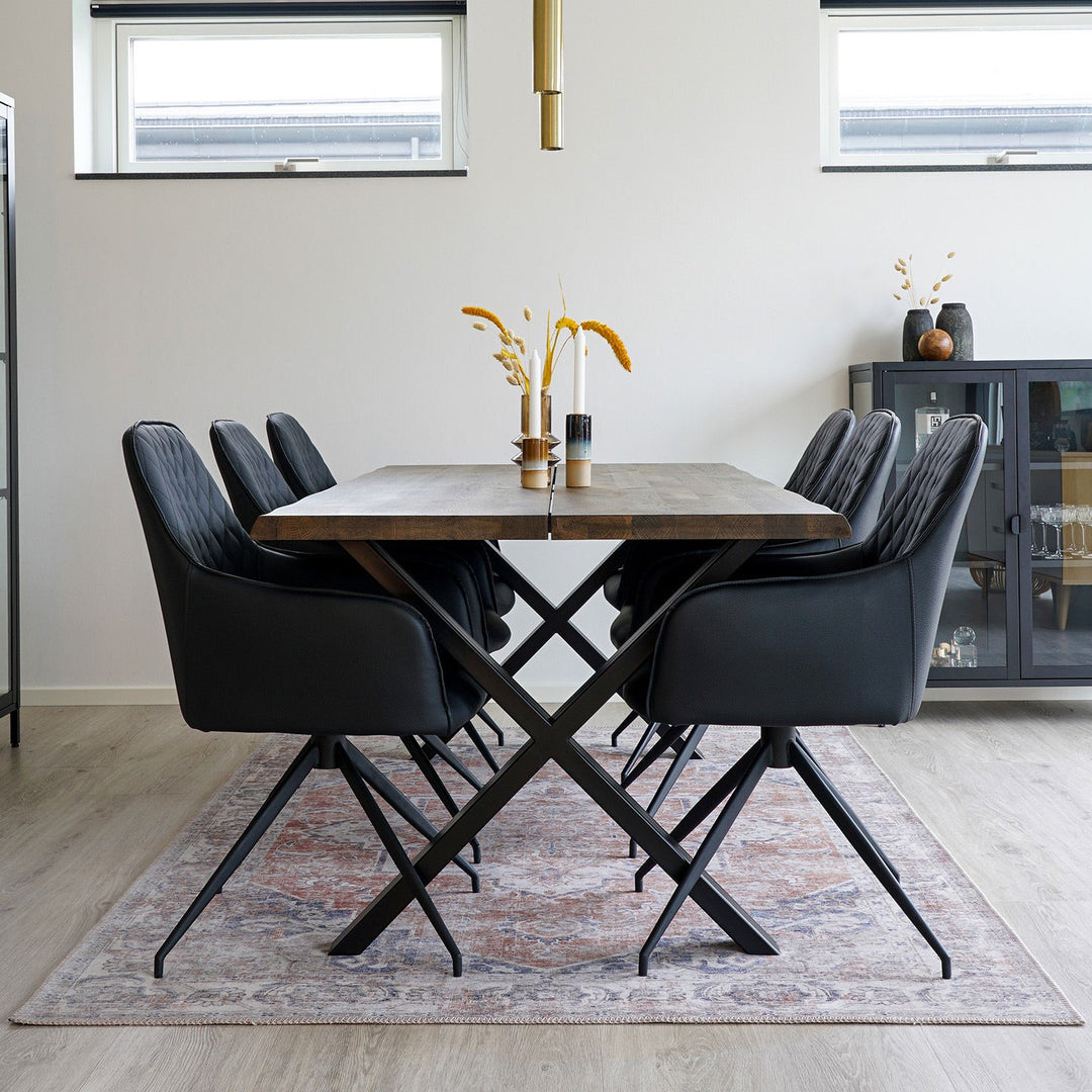 Produktbillede af Arona Tæppe i blå-orange polyester 160 x 230 cm. på tilbud i høj kvalitet